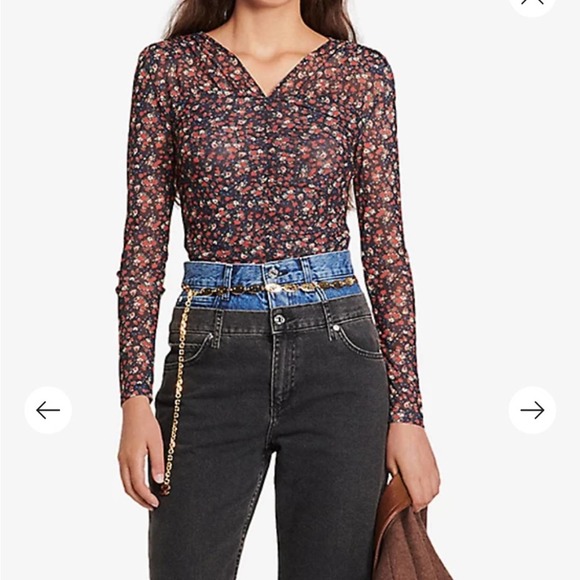 Sandro Bethanie Floral Print Stretch Cotton Top Size 4 - Picture 1 of 11